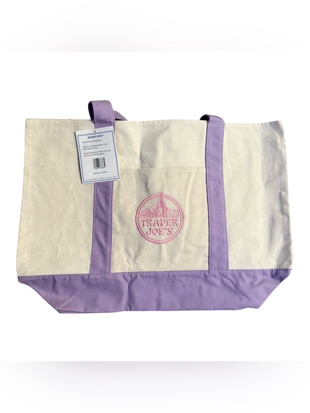 Trader Joe’s Lavender Canvas Tote Bag